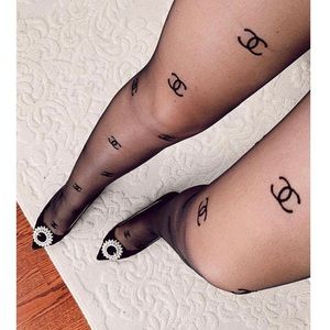 Black logo tights